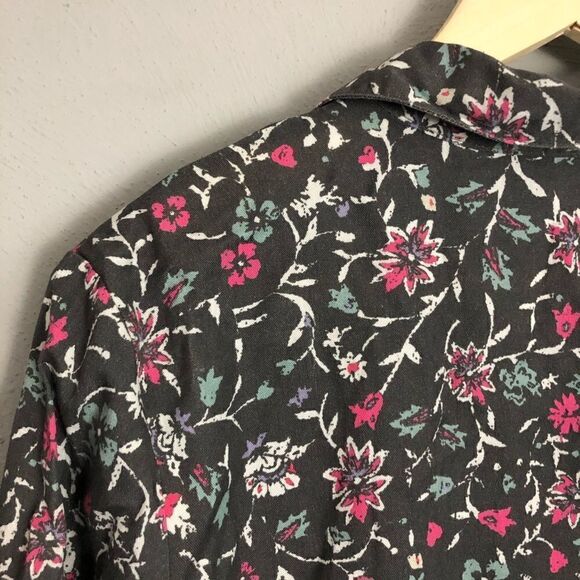 Amazon The Drop Spread Fashion Gray Floral Dress Button Up - Picture 10 of 12